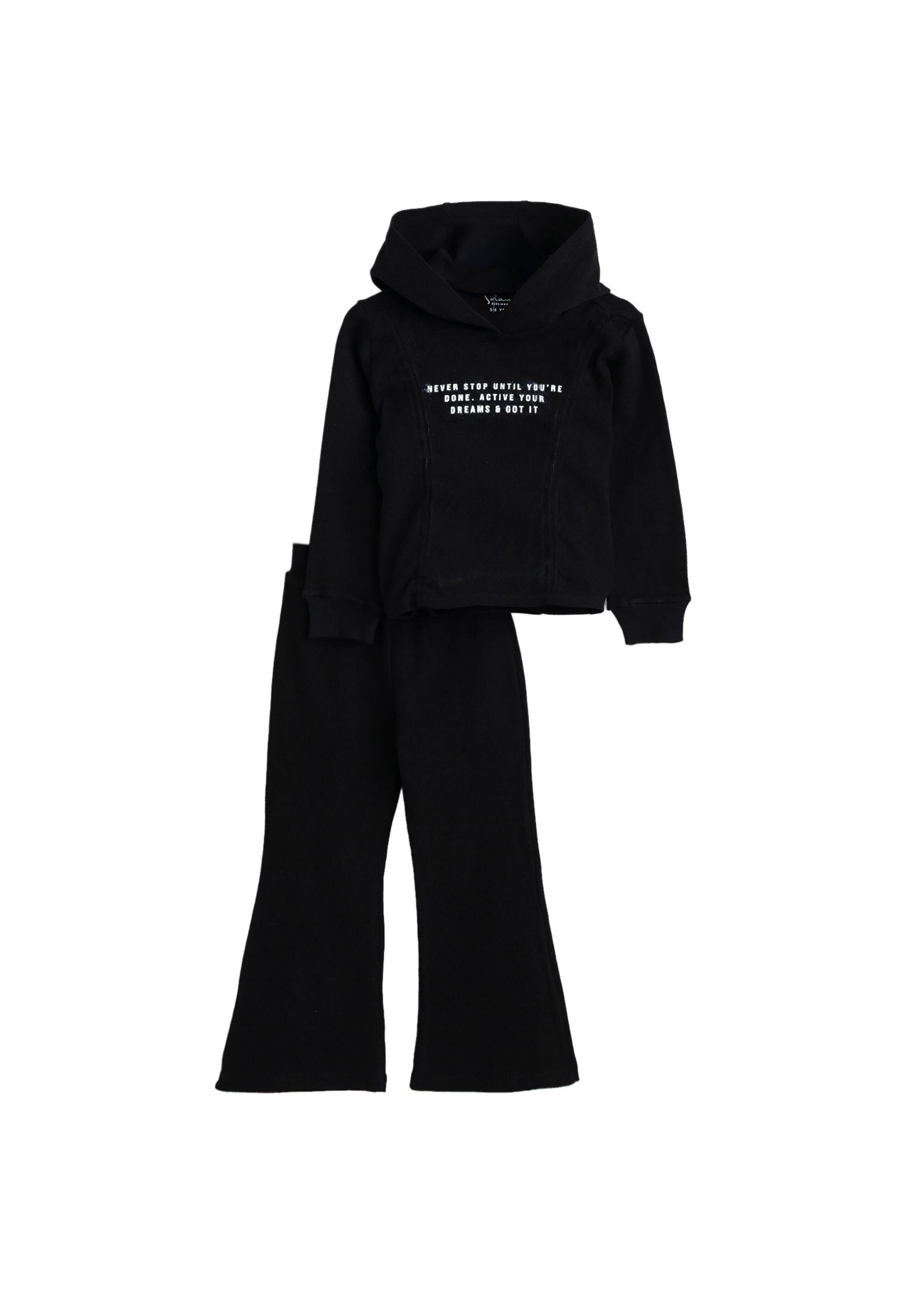 Trendy Spring Plain Black Set