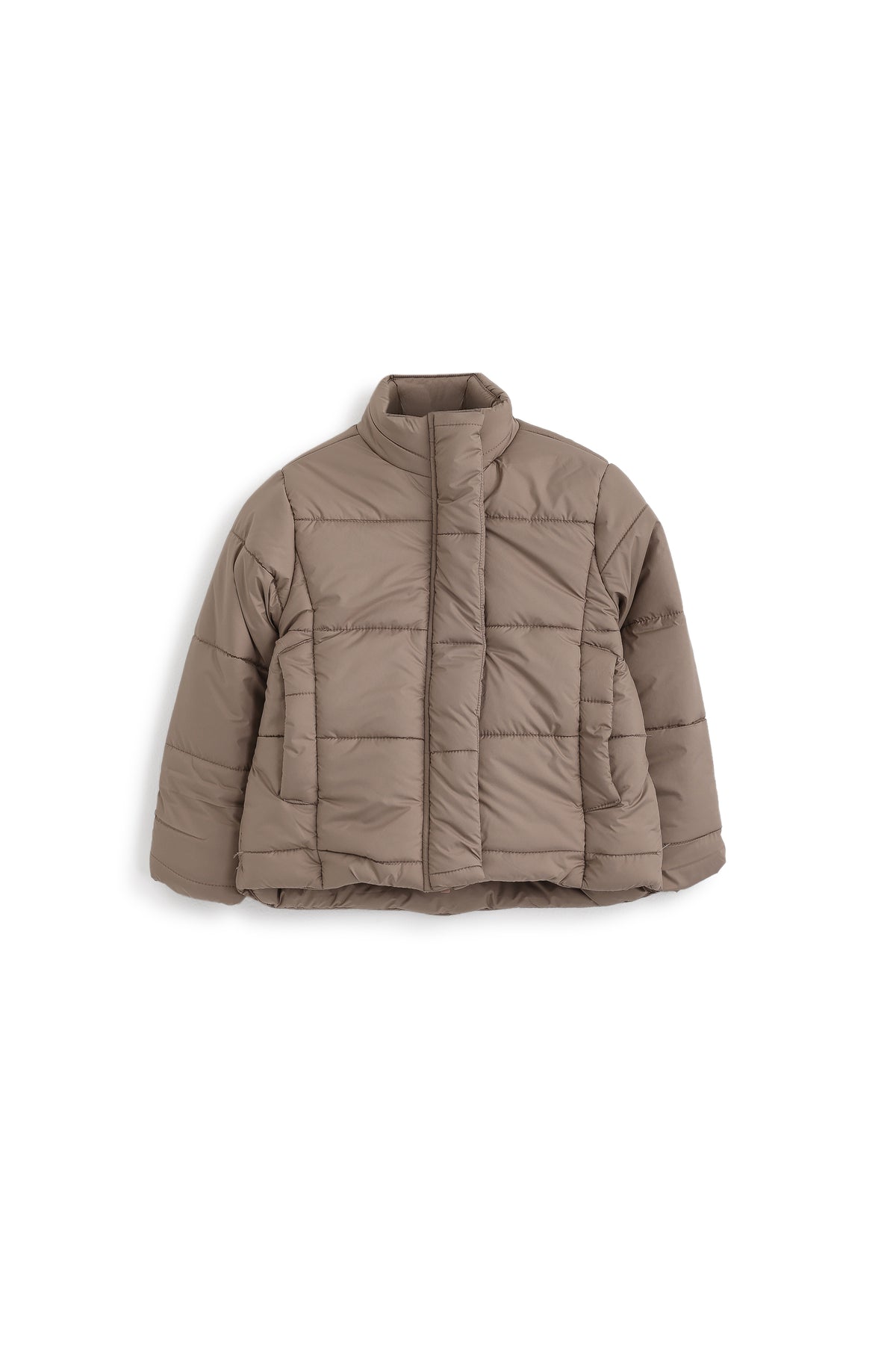 Girls Puffy Beige Jacket