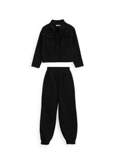 Utility Chic Black Gabardine Set
