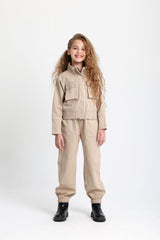 Utility Chic Beige  Gabardine Set