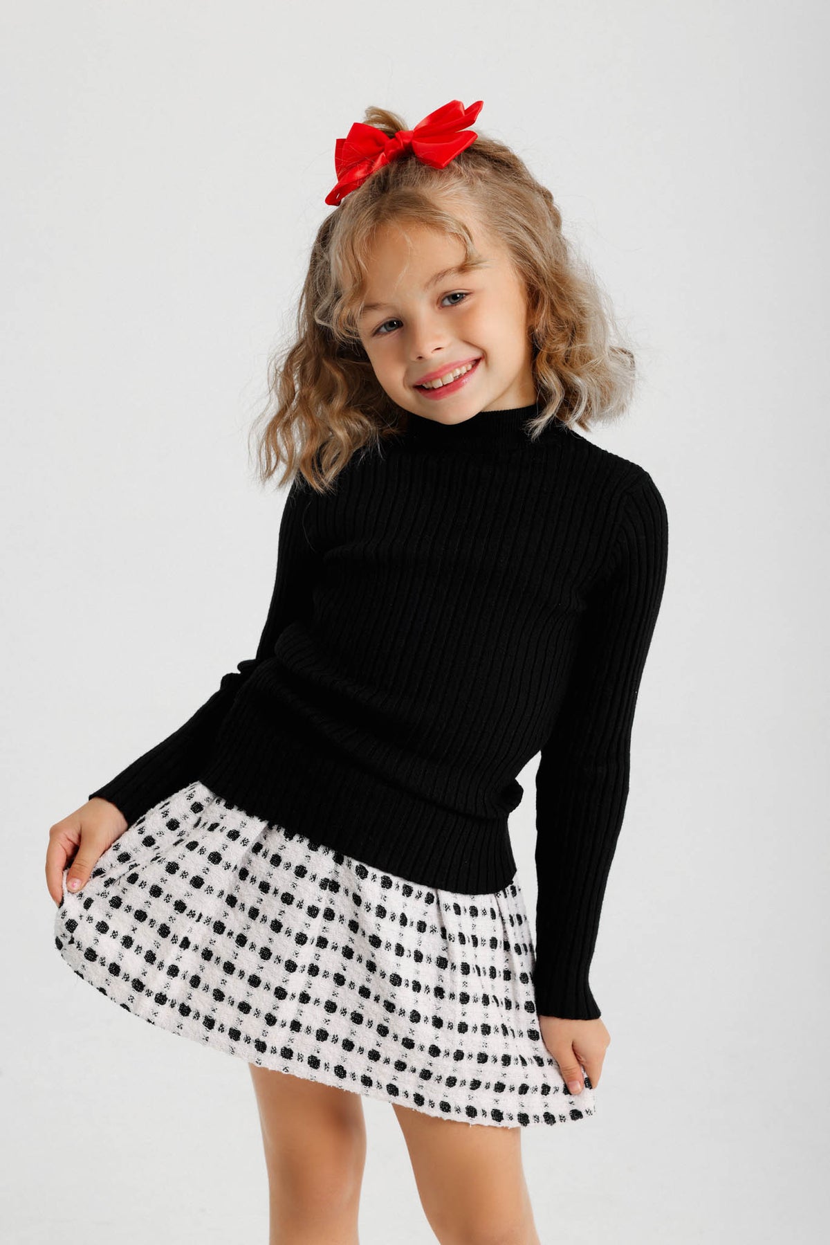 Classic Plaid Skirt - White