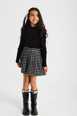 Classic Plaid Skirt - Black