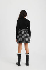 Classic Plaid Skirt - Black