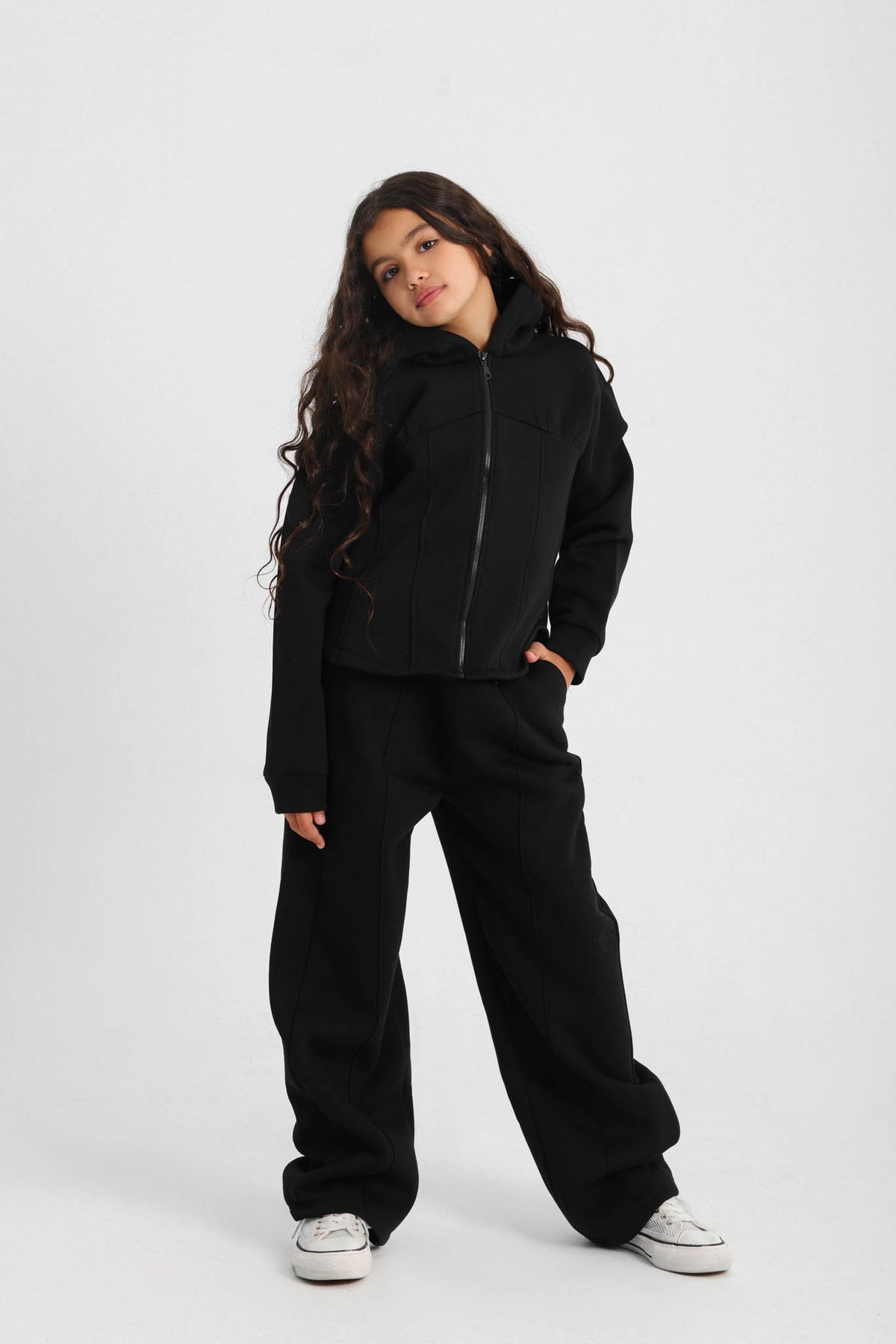 Zip-Up Hoodie PJ - Black
