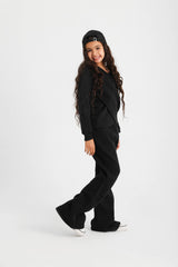 Wrap-Front & Flared Set  - Black