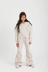 Wrap-Front & Flared Set  -Beige