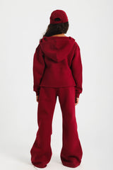 Wrap-Front & Flared Set  - Burgundy