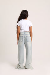 Ripped Knee Wide Leg Jeans