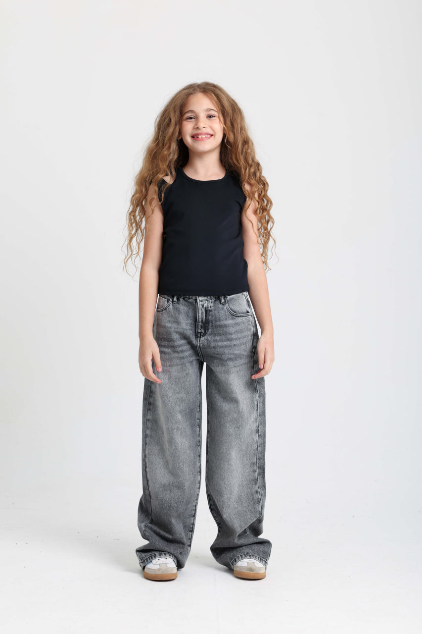 Light Gray Wide Leg Jeans