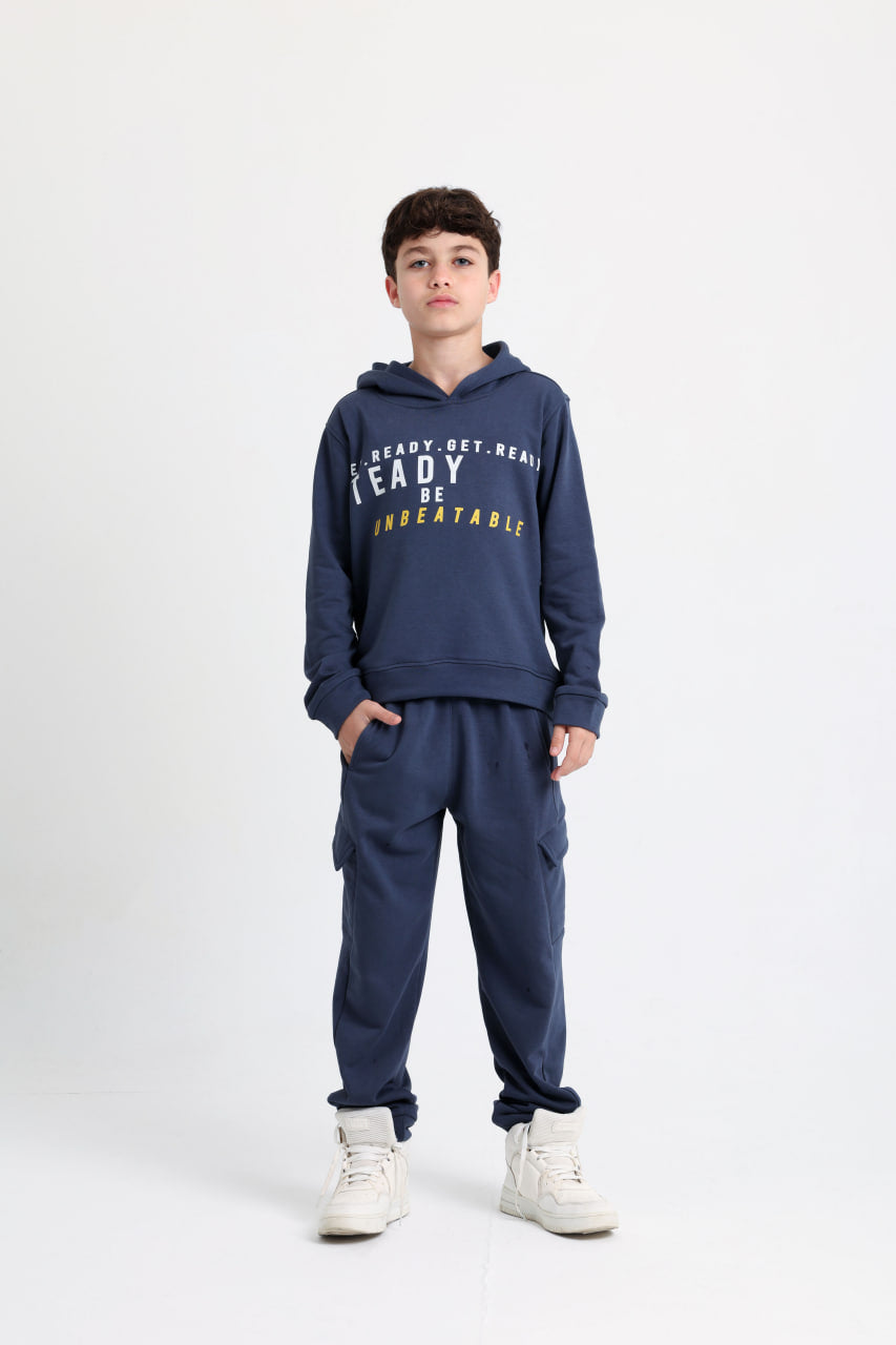 Cozy Spring Cotton Indigo Tracksuit