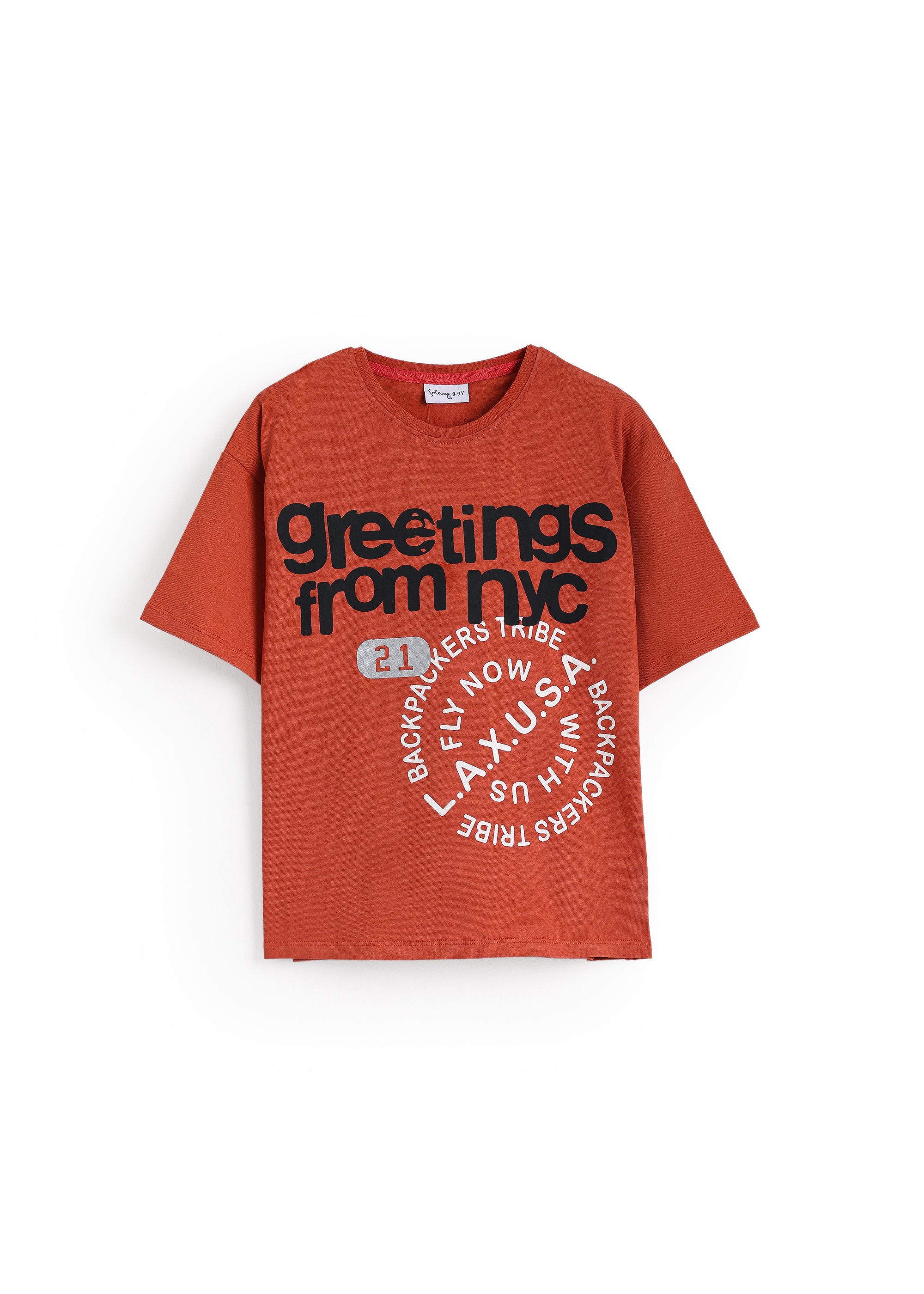 NYC Greeting T-shirt - Maroon