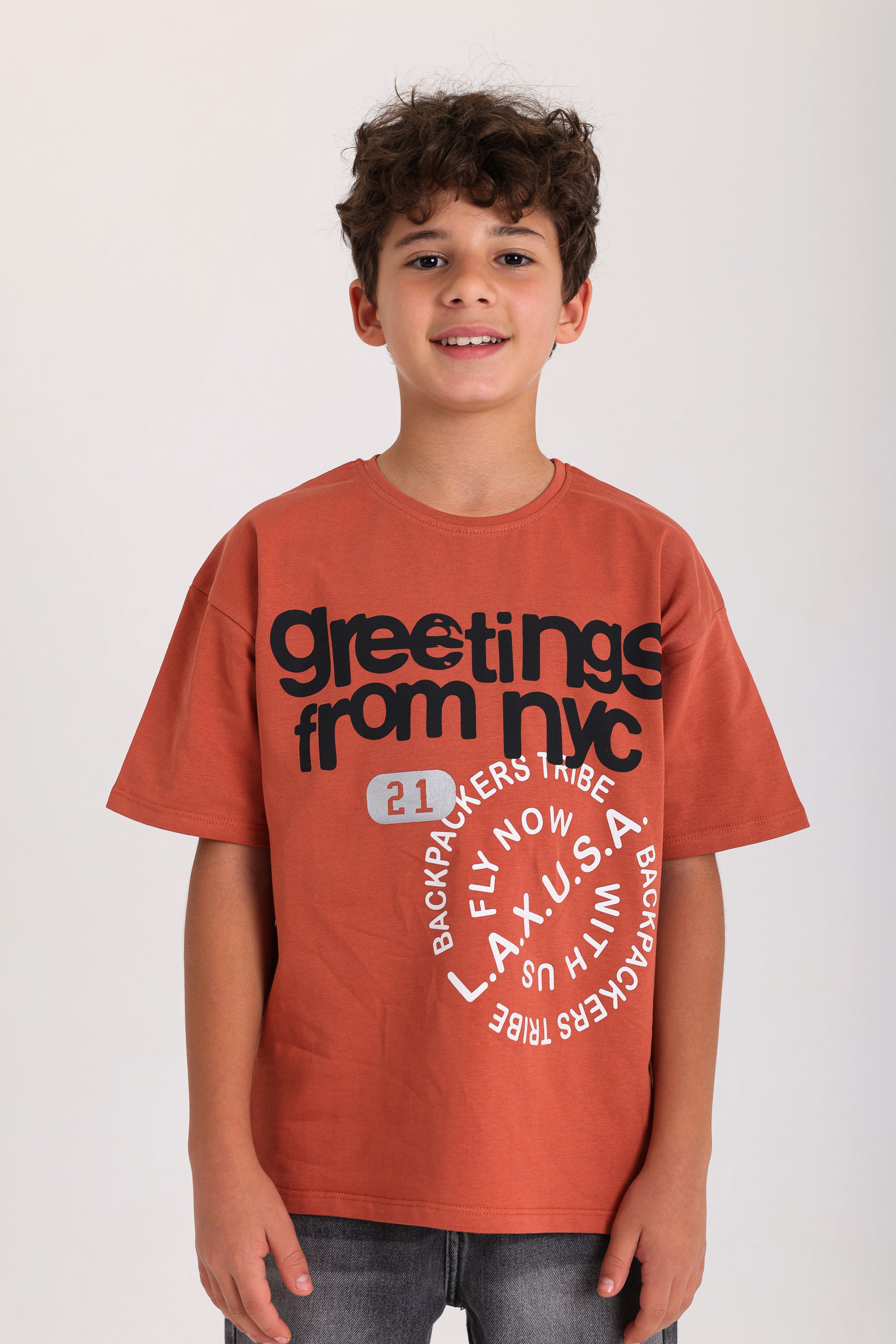 NYC Greeting T-shirt - Maroon