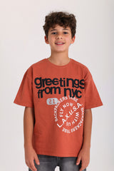 NYC Greeting T-shirt - Maroon