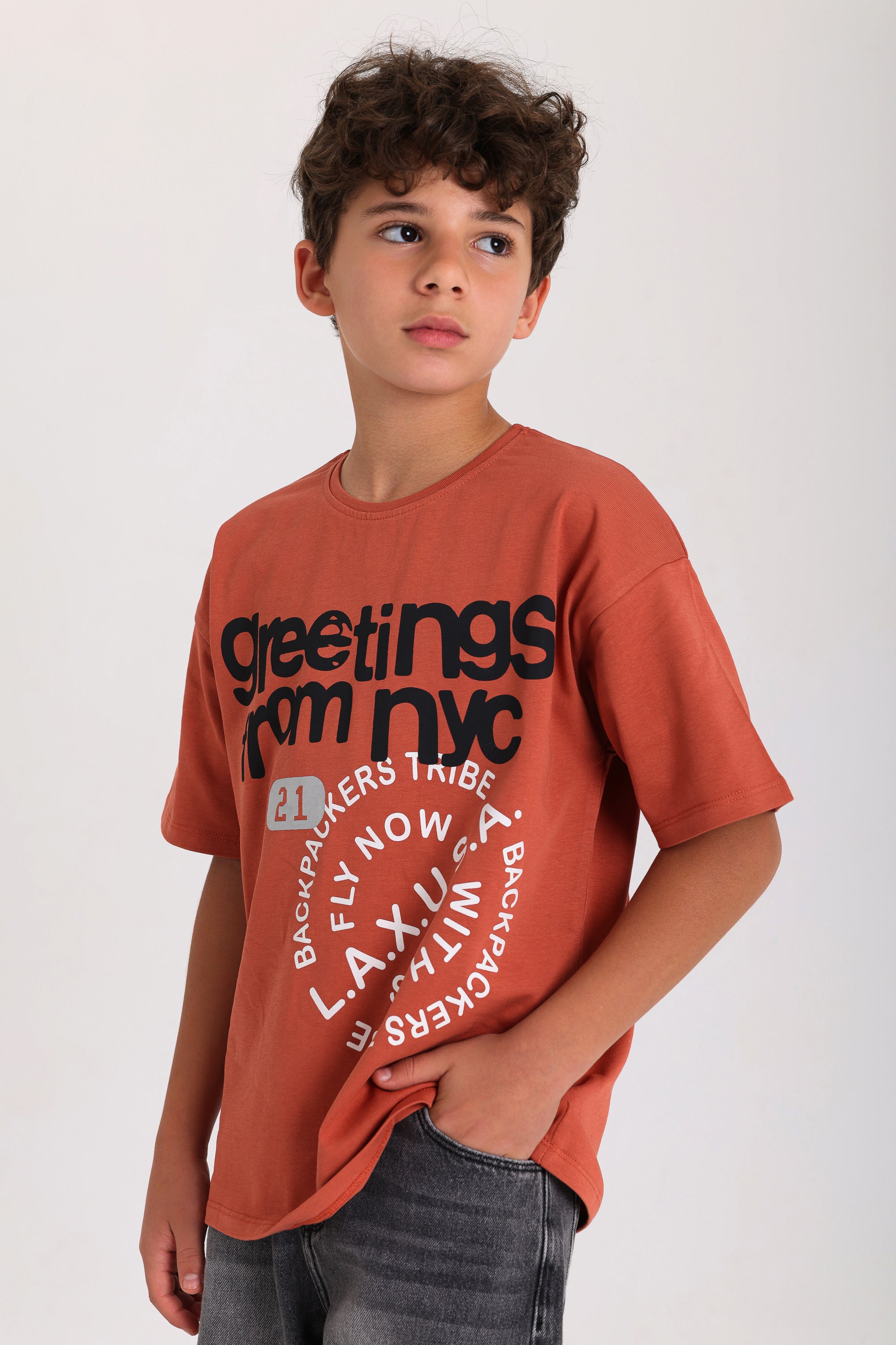 NYC Greeting T-shirt - Maroon