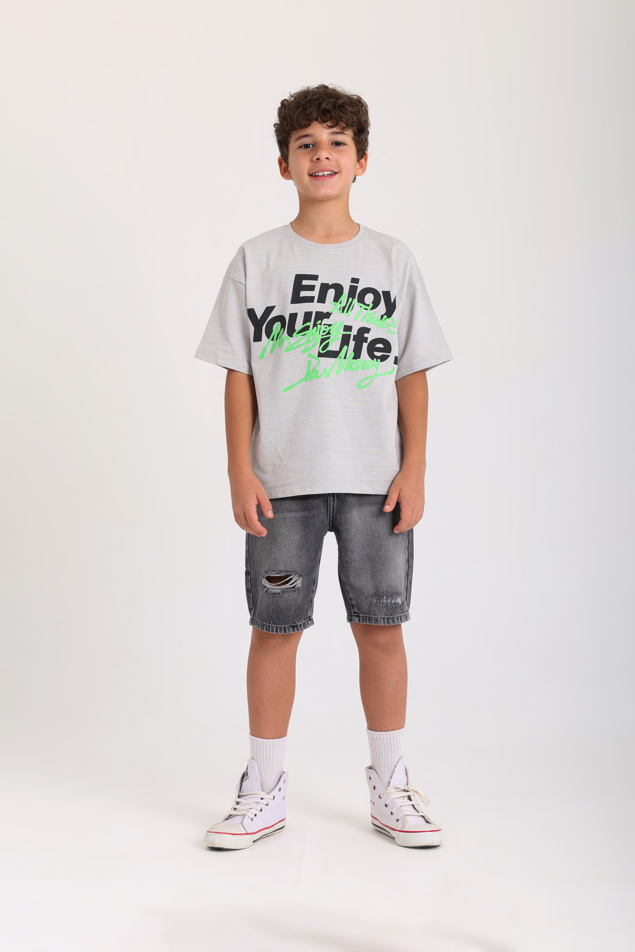 Enjoy Your Life T-shirt-Gray