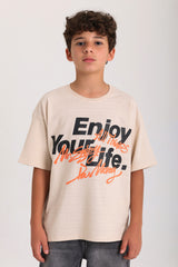 Enjoy Your Life T-shirt- Beige