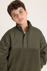 High Pile Dark Green Sweetshirt