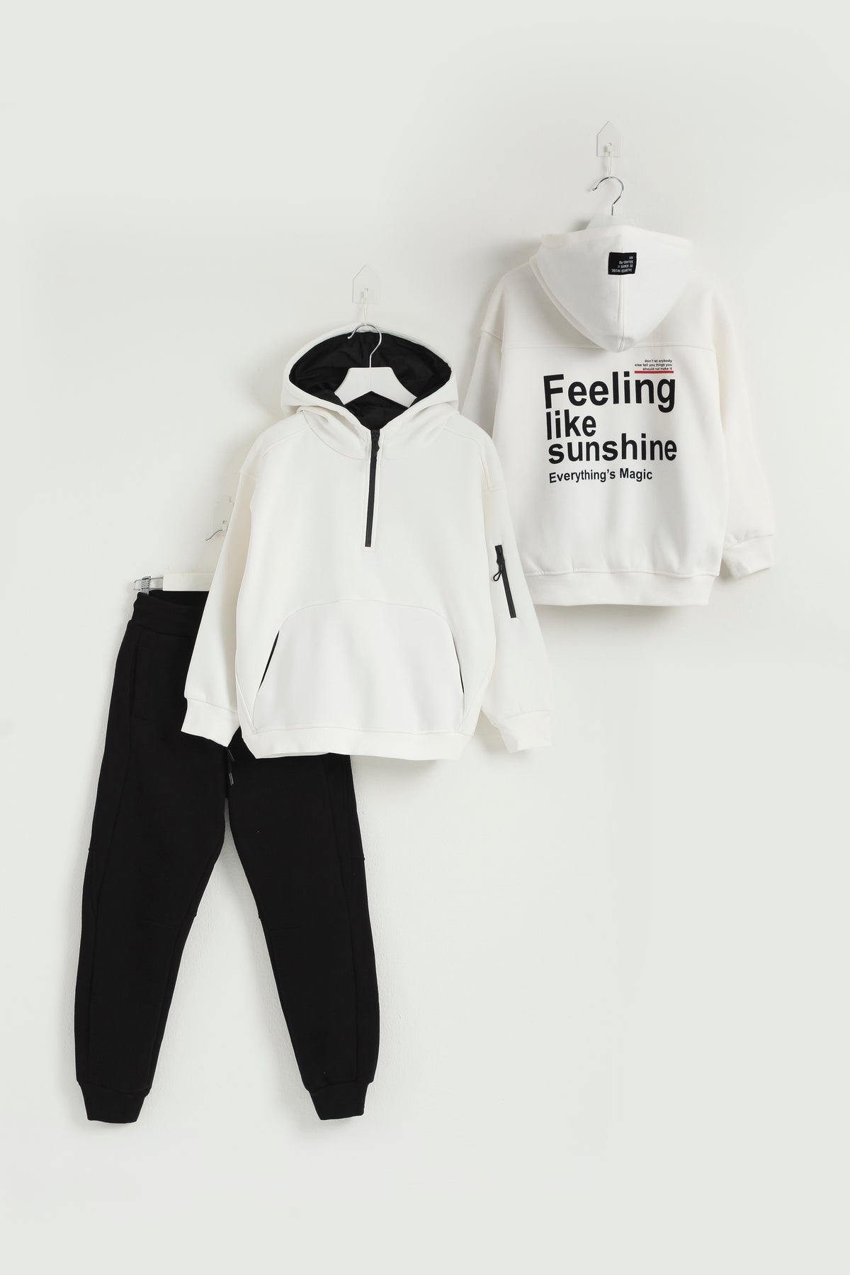 Plain Zipper White PJ