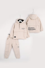 Soft Plat Track Suit Beige Set