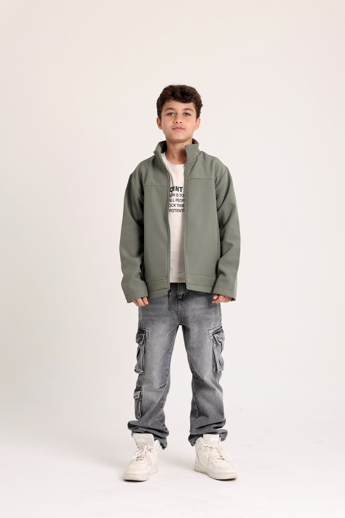 Softshell Zip Olive Green Jacket