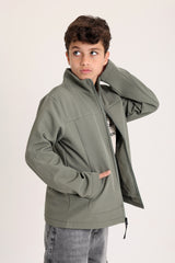 Softshell Zip Olive Green Jacket
