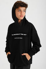 Front Patch Hoodie - Black