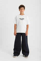 Wide Leg Sweatpants -Dark Blue
