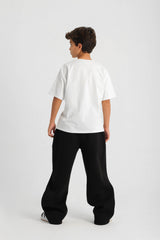 Wide Leg Sweatpants - Black