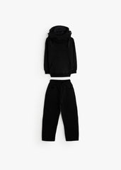 Plain Black Hooded Set