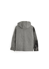 Cozy Knit & Denim Jacket - Gray