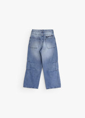 Relaxed Fit Panel Denim - Light Blue