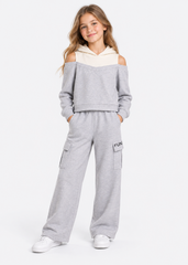 Off Shoulder Hooded Cotton Set