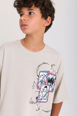 Anime Teen T-shirt - Light Gray