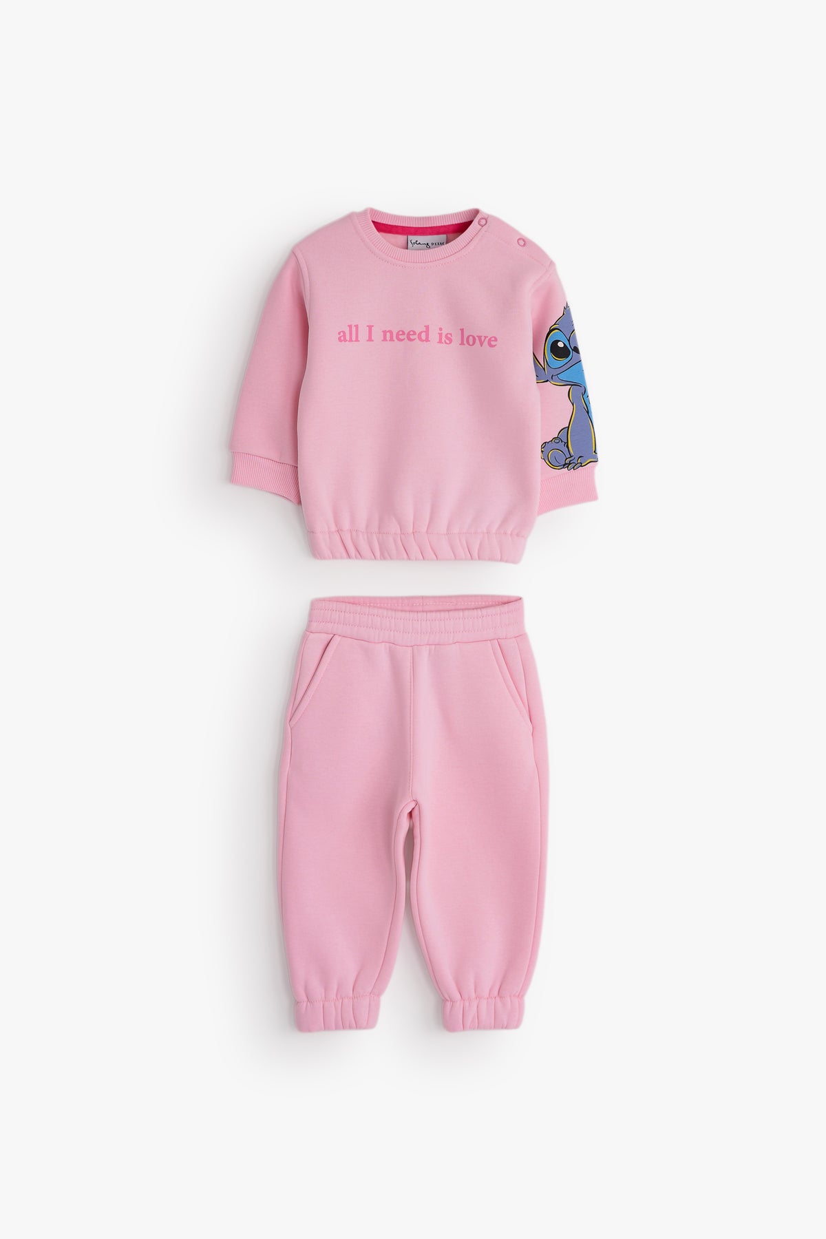 Stitch Graphic Baby Set - Pink