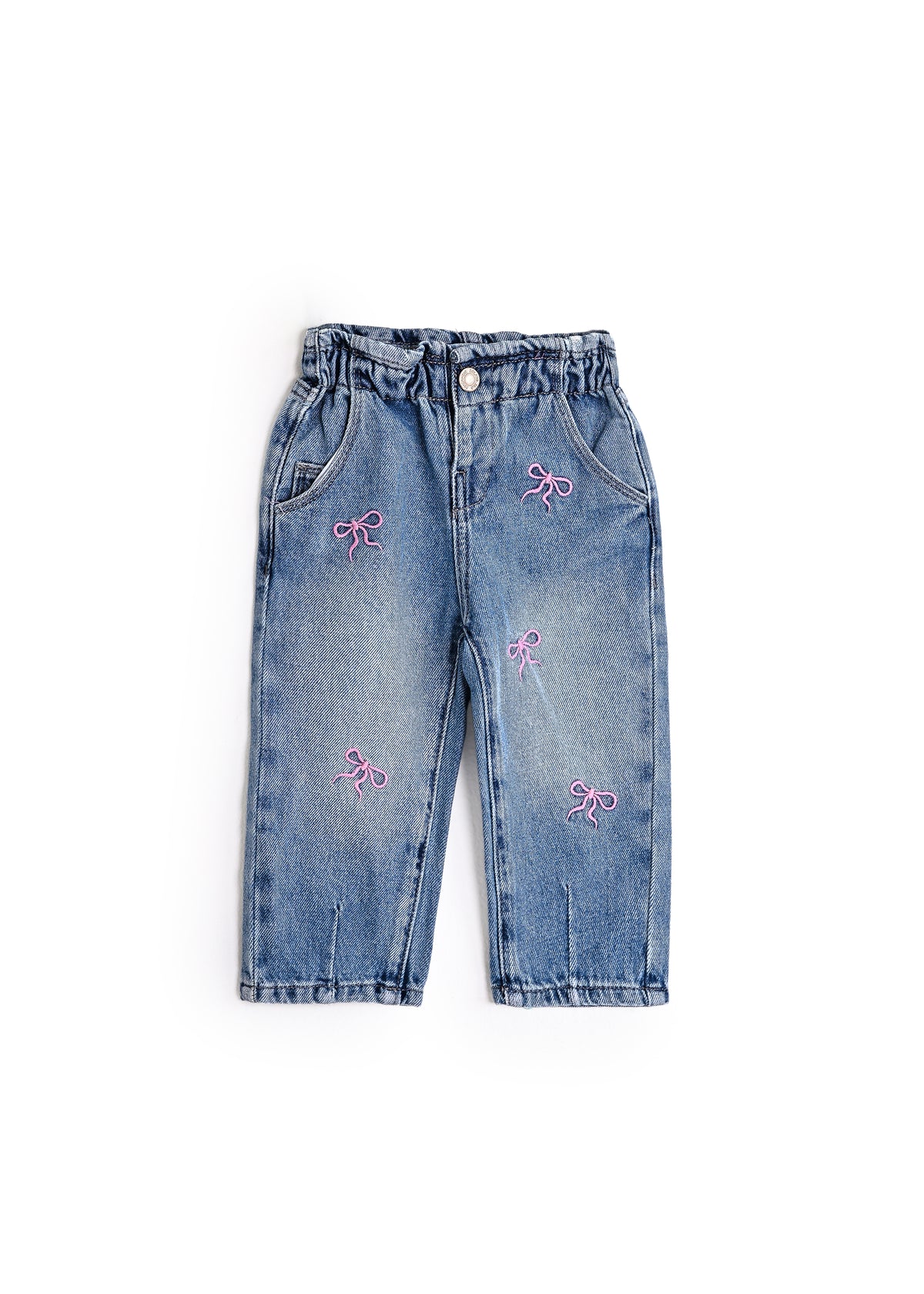 Bow Relaxed Baby Girl Dark Denim