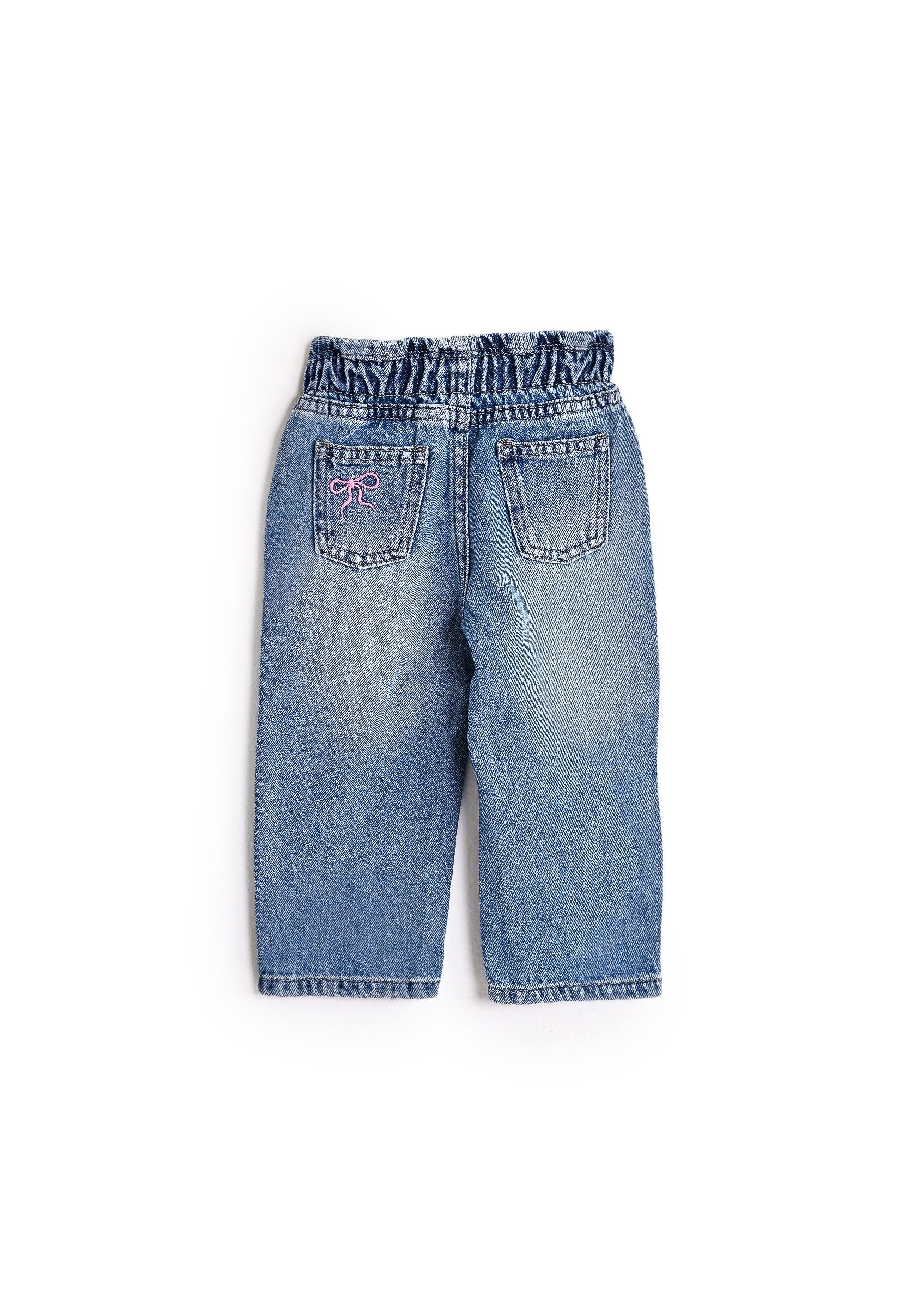 Bow Relaxed Baby Girl Dark Denim