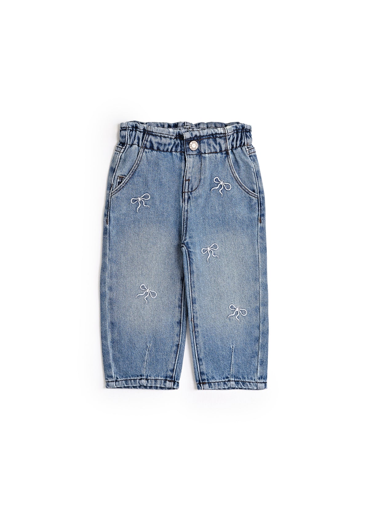 Bow Relaxed Baby Girl Light Denim