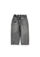 Bow Relaxed Baby Girl Gray Denim