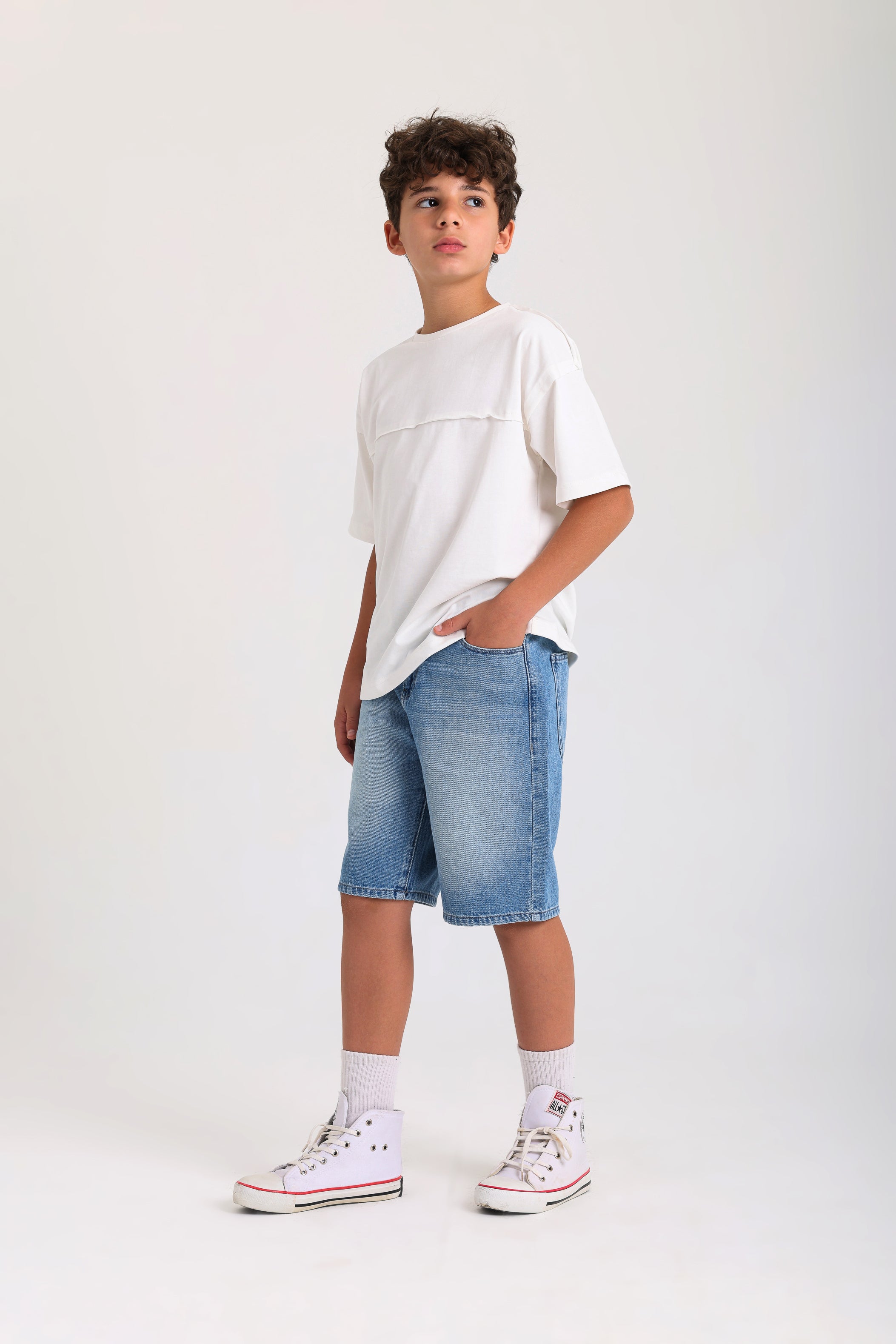 Knee-length Denim Shorts - Jeans