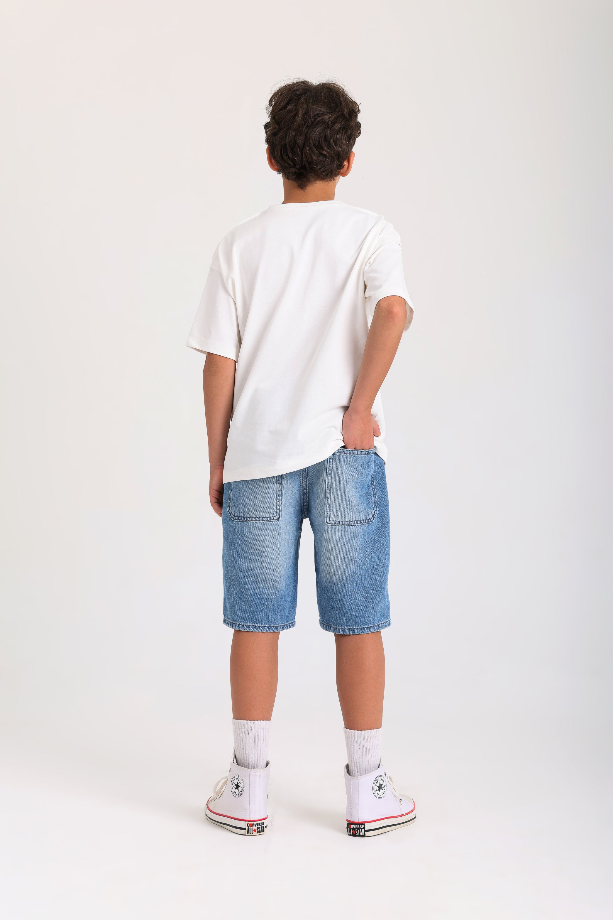 Knee-length Denim Shorts - Jeans