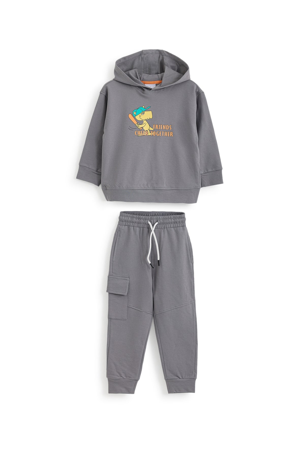 Friends Cheering Gray Cotton Set