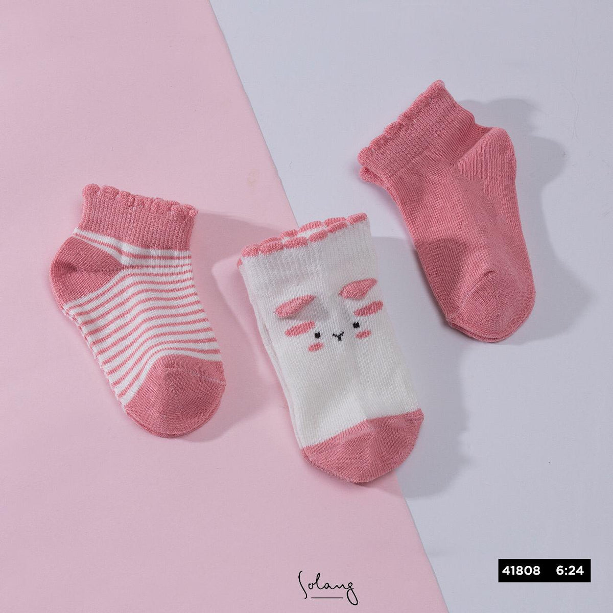 Infant Pink Socks / Pack of Three