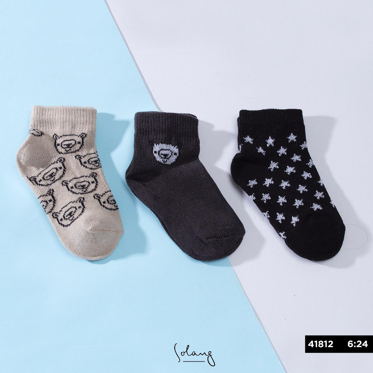 Infant Bears & Stars Socks / Pack of Three