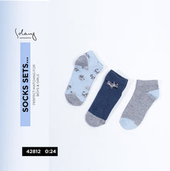 Infant Shades of Blue Socks / Pack of Three