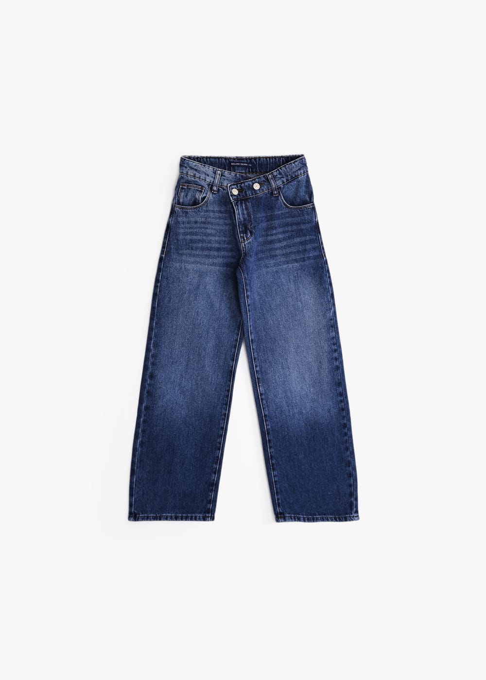Faded Wide Leg Denim - Dark Blue