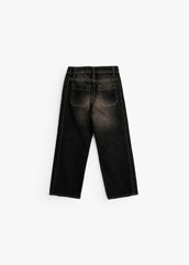 Relaxed Curved Denim -Brown