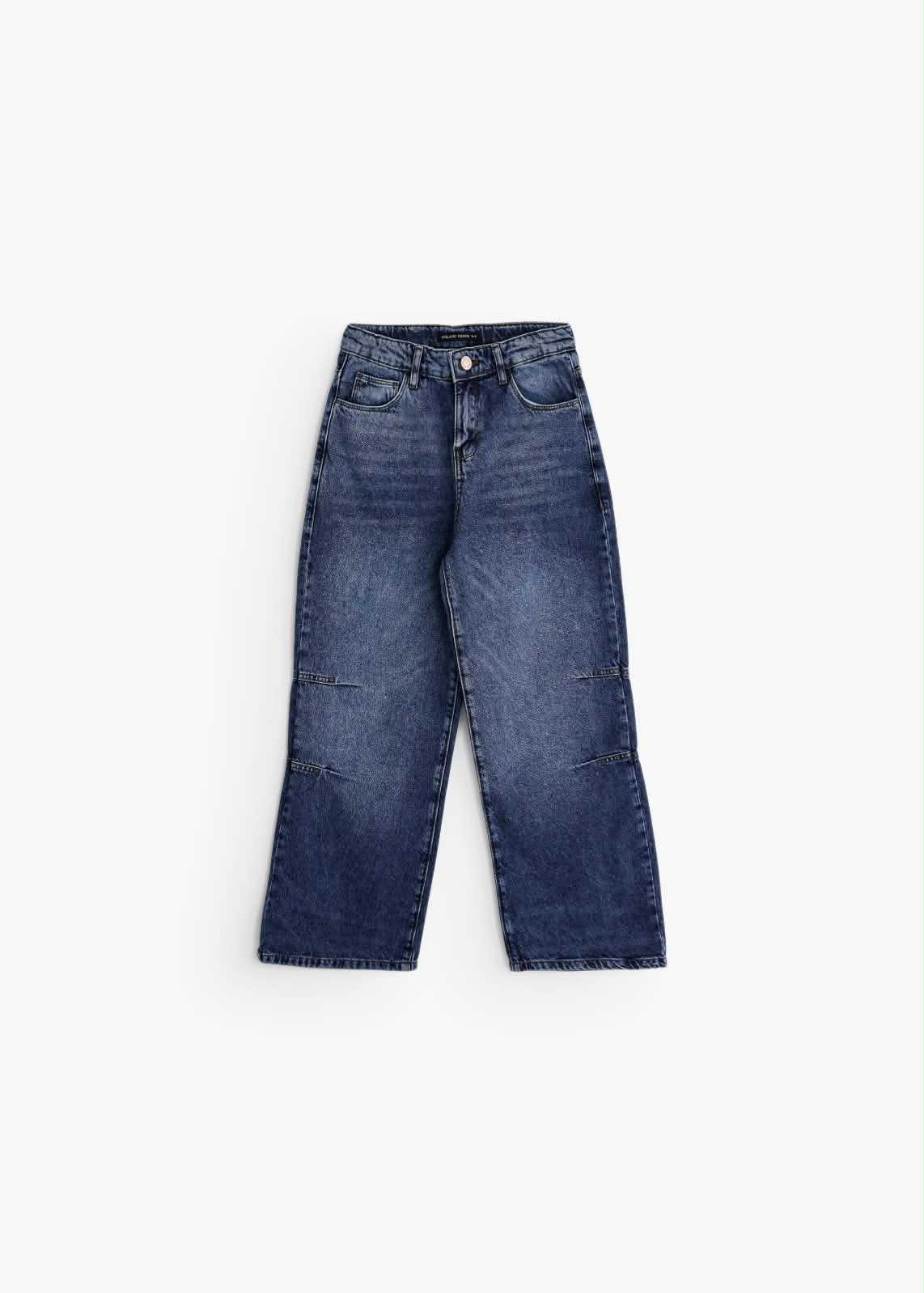 Relaxed Fit Panel Denim - Dark Blue