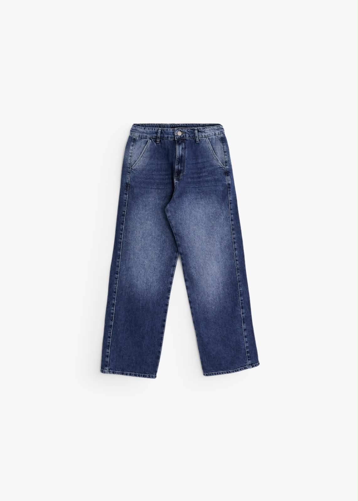 Relaxed Curved Denim -Jeans