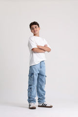 Cargo Pockets Light Jeans