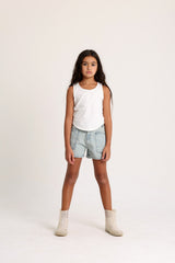Oversized Pockets Short -Light Jeans